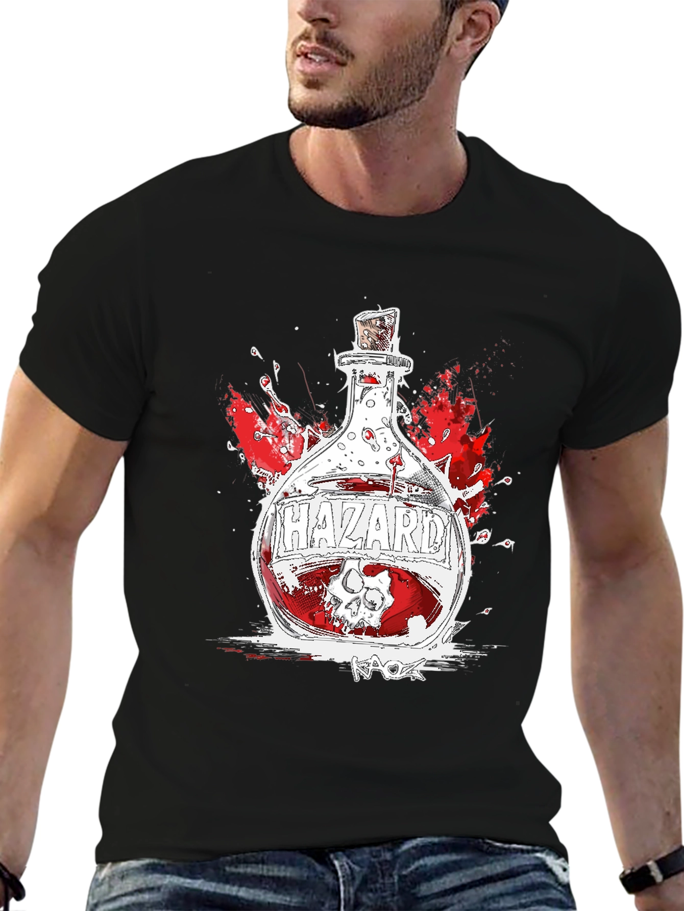 Hazard Potion Graphic Tee - Black Cotton Blend T-Shirt