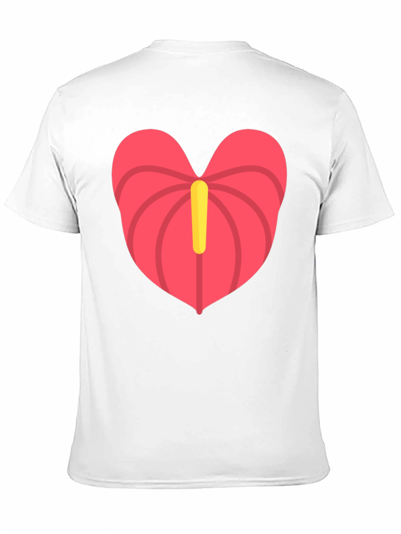 Heart Anthurium T-Shirt - Black Casual Tee
