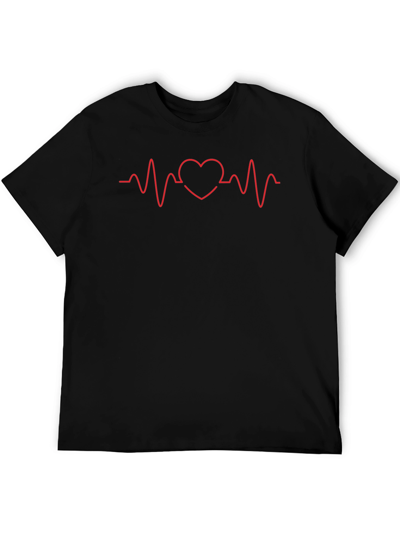 Heartbeat Graphic Tee - Black Crew Neck