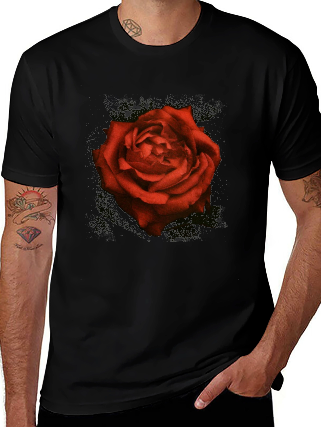Red Rose Graphic T-Shirt - Classic Floral Tee