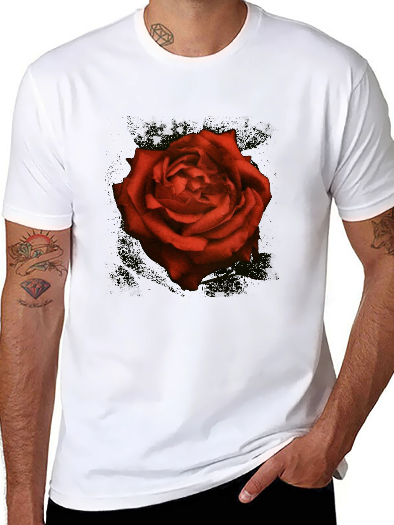 Red Rose Graphic T-Shirt - Classic Floral Tee