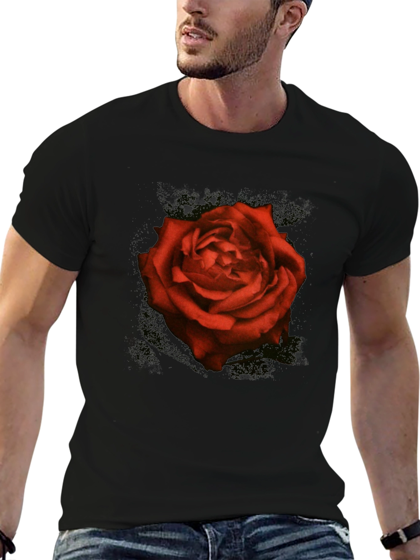 Red Rose Graphic T-Shirt - Classic Floral Tee