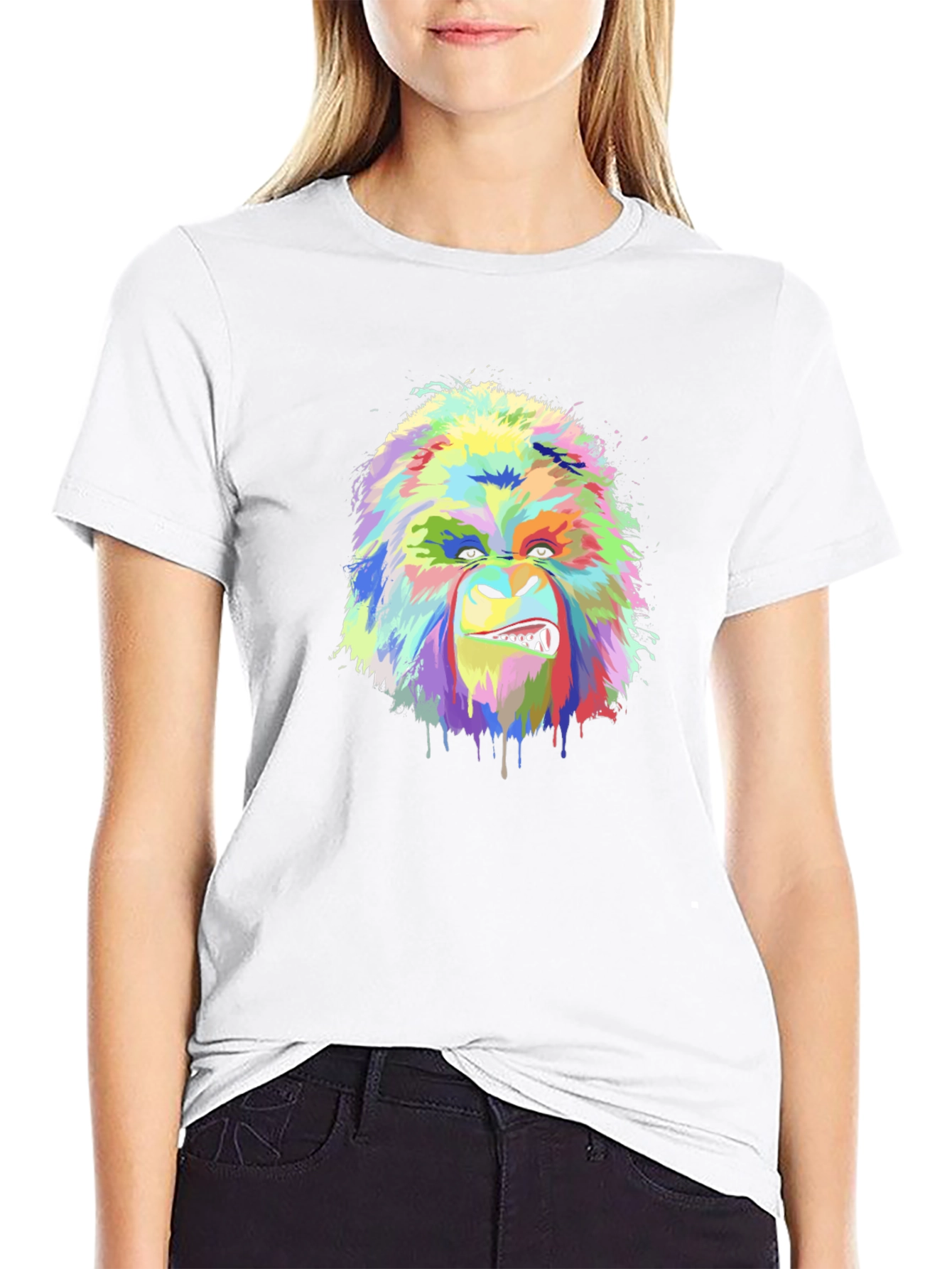 Vibrant Gorilla Graphic Tee - Bold Artistic Design