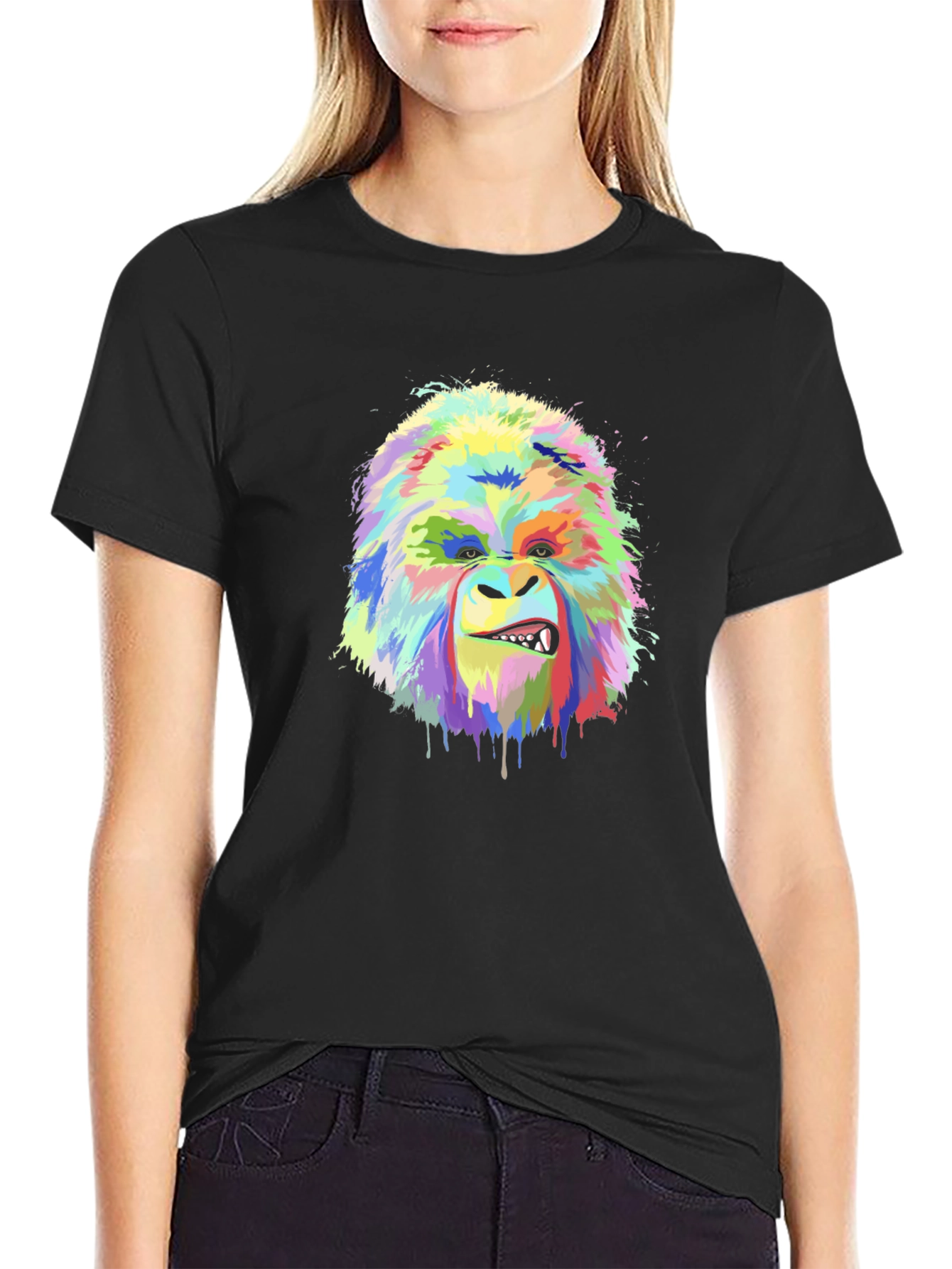 Vibrant Gorilla Graphic Tee - Bold Artistic Design