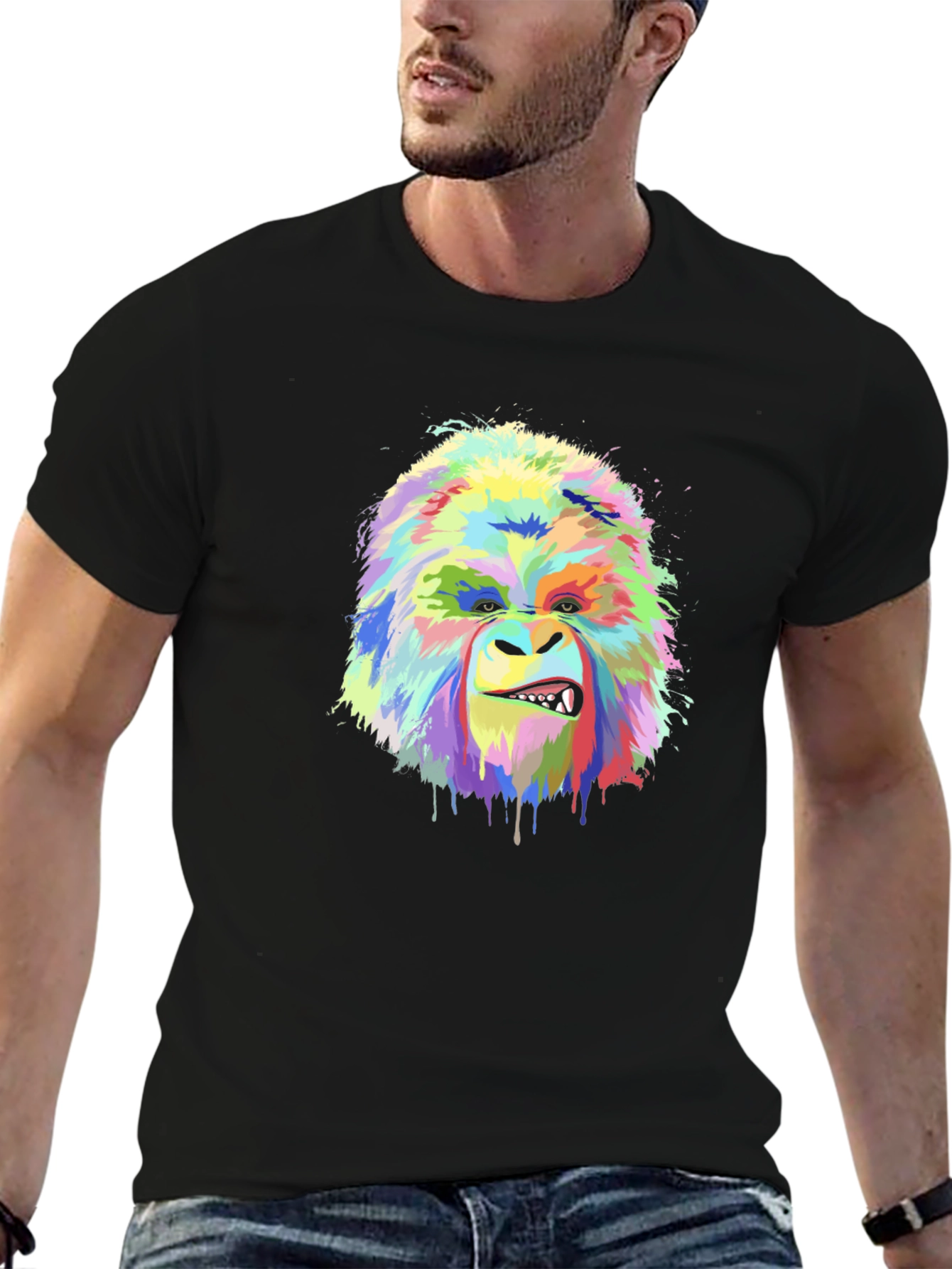 Vibrant Gorilla Graphic Tee - Bold Artistic Design
