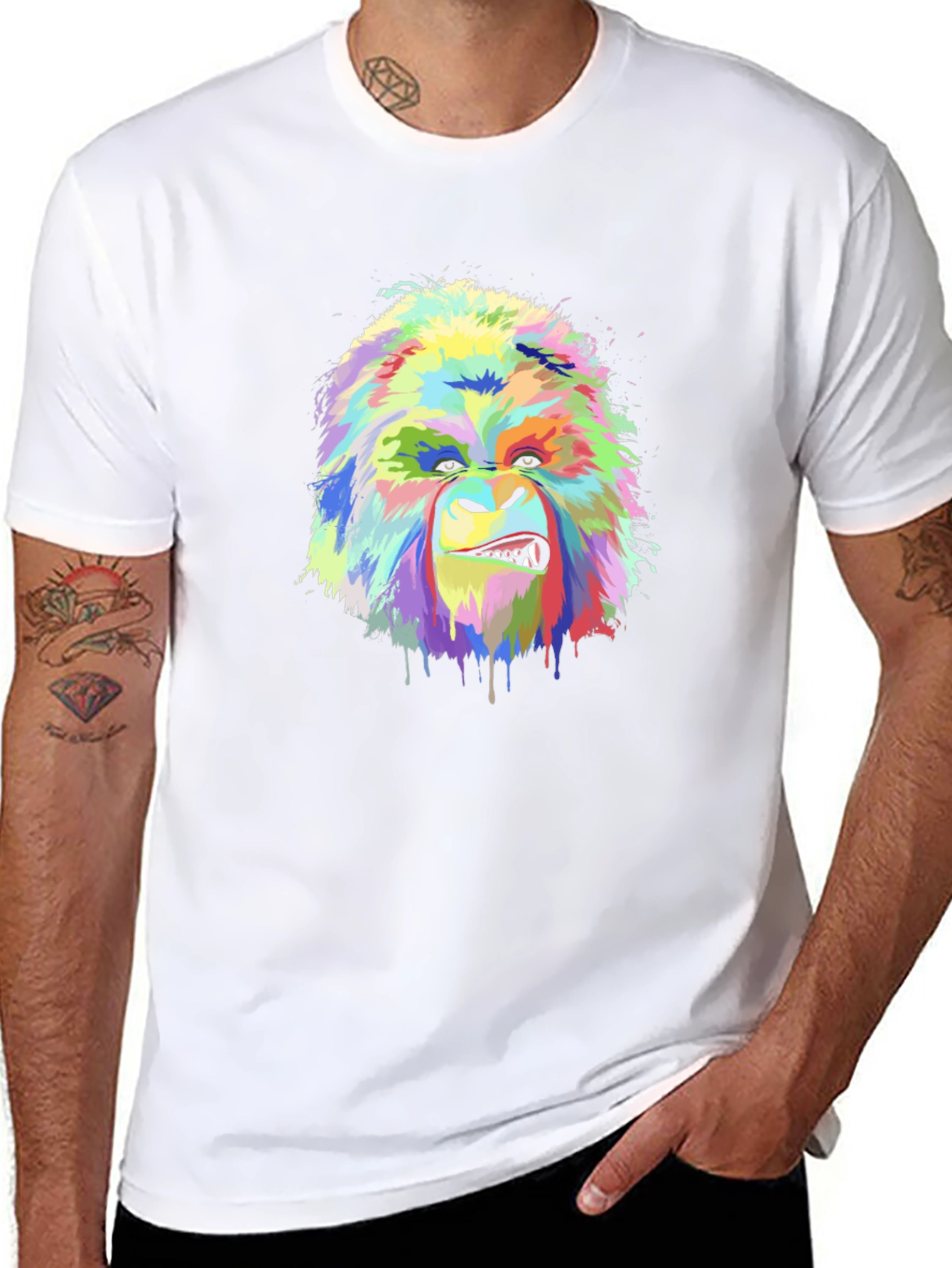 Vibrant Gorilla Graphic Tee - Bold Artistic Design