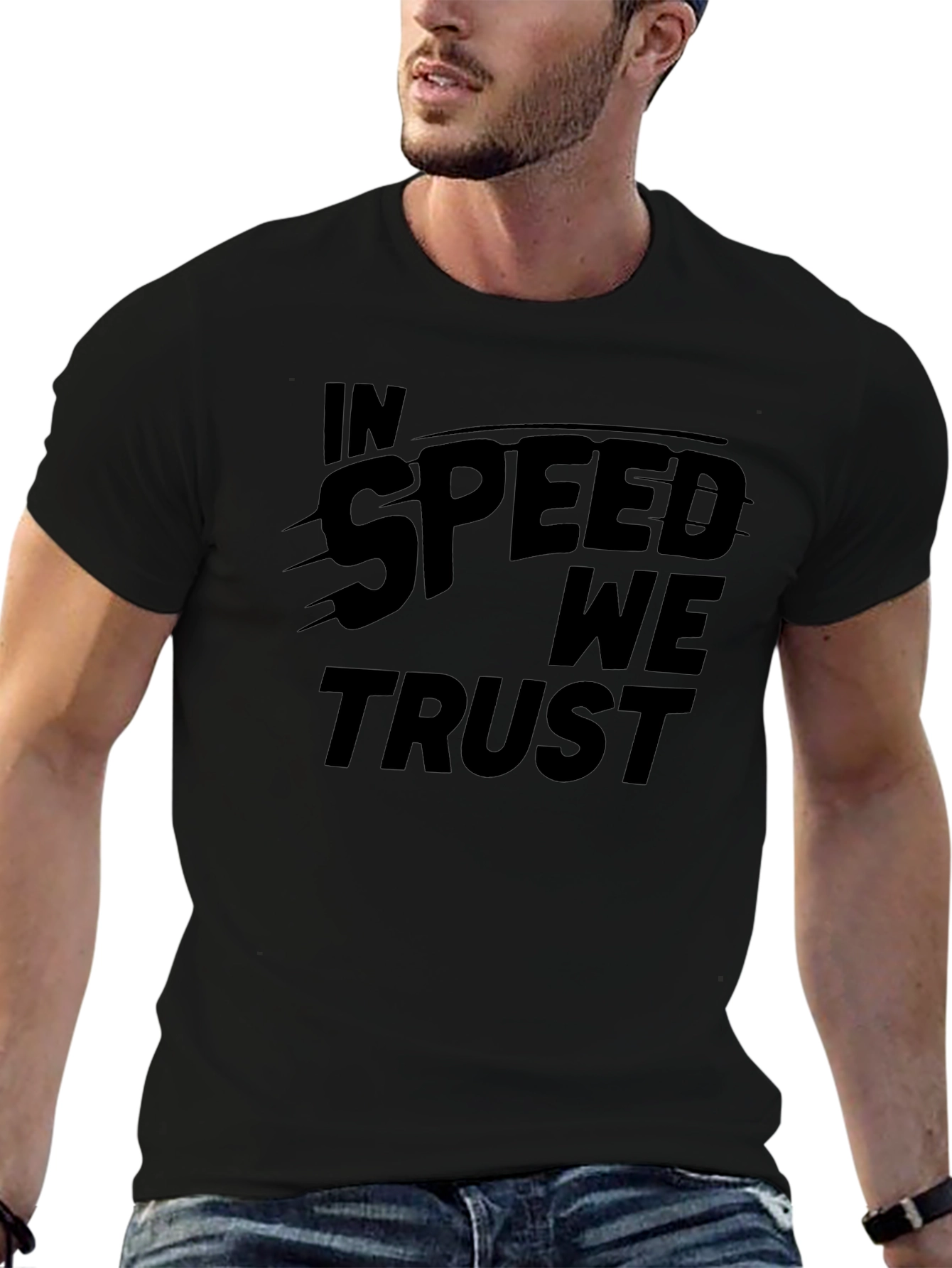 In Speed We Trust Graphic Tee - Black