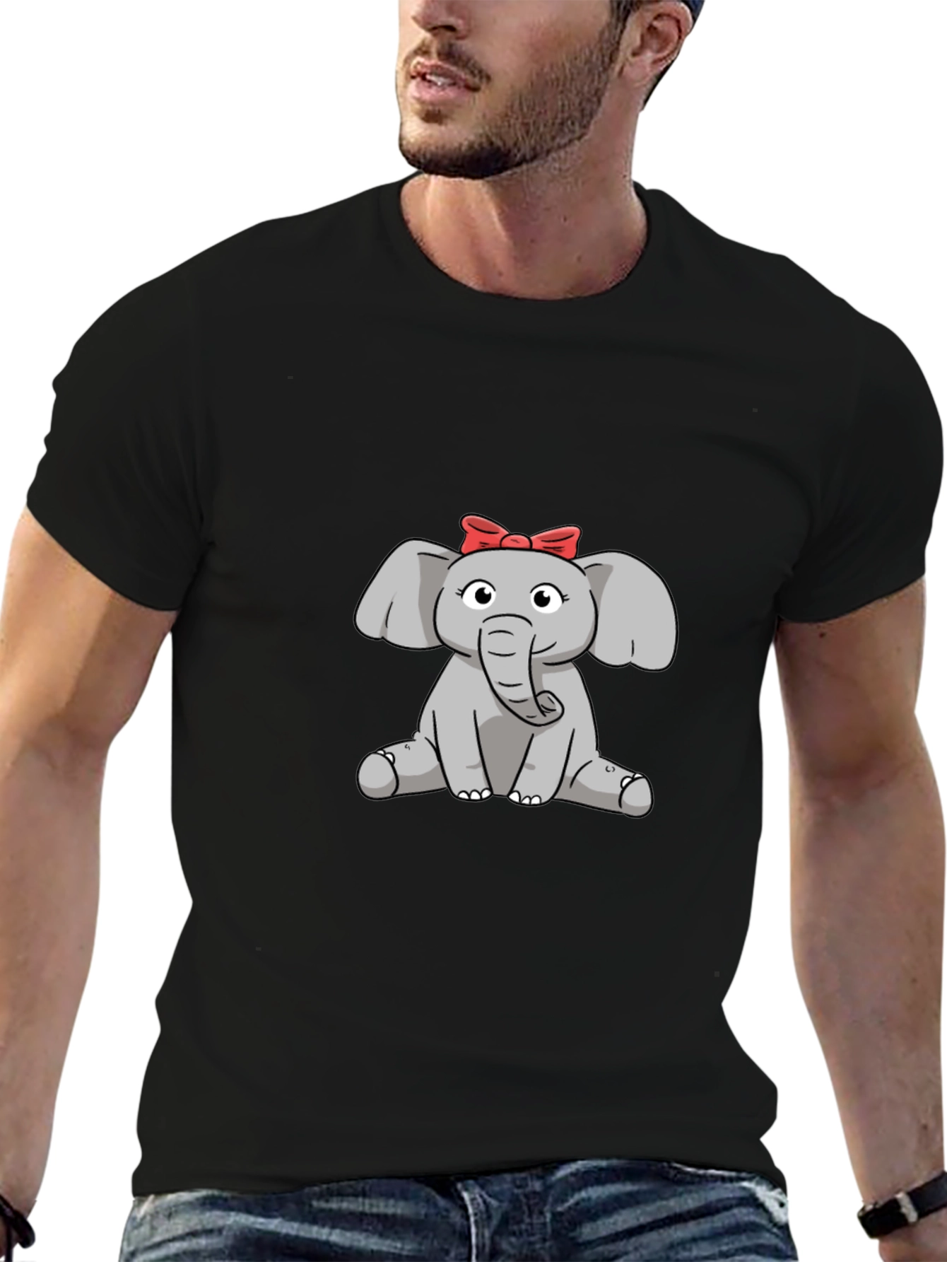 Cute Elephant Cartoon Graphic T-Shirt