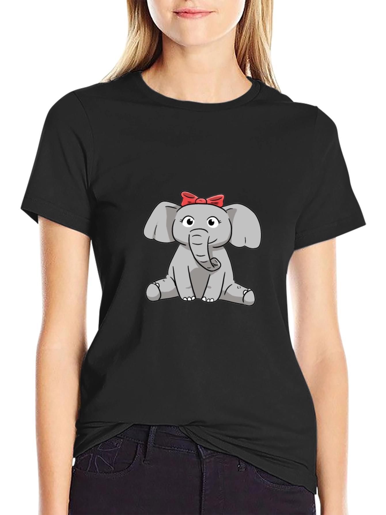 Cute Elephant Cartoon Graphic T-Shirt