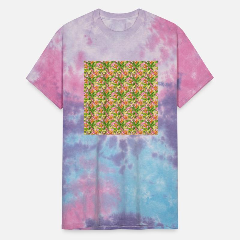 Illustration exotic flower leaves green pattern