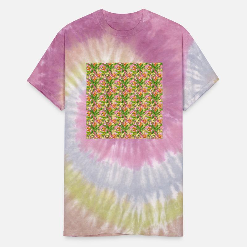 Illustration exotic flower leaves green pattern