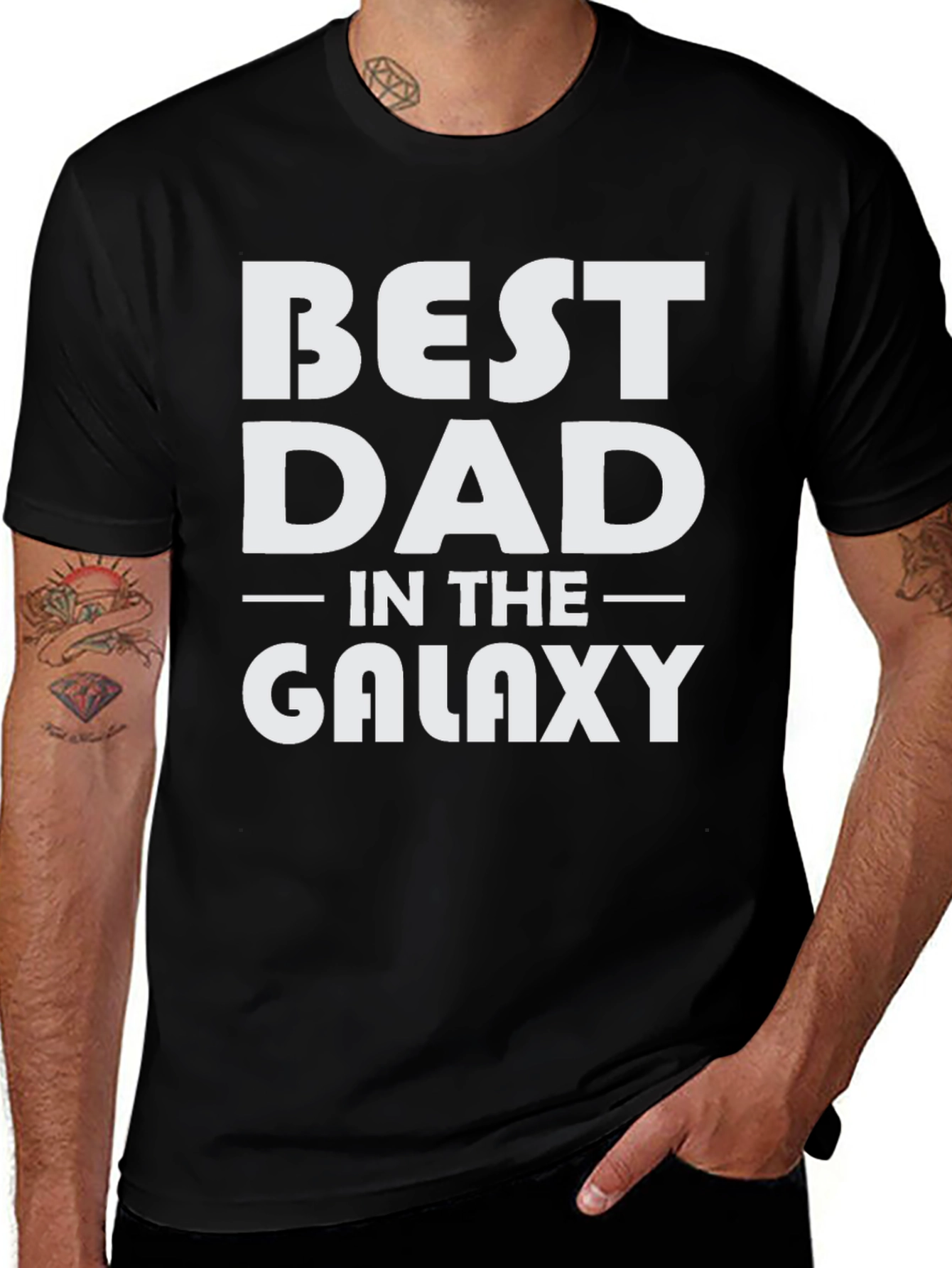 Best Dad in the Galaxy Black T-Shirt