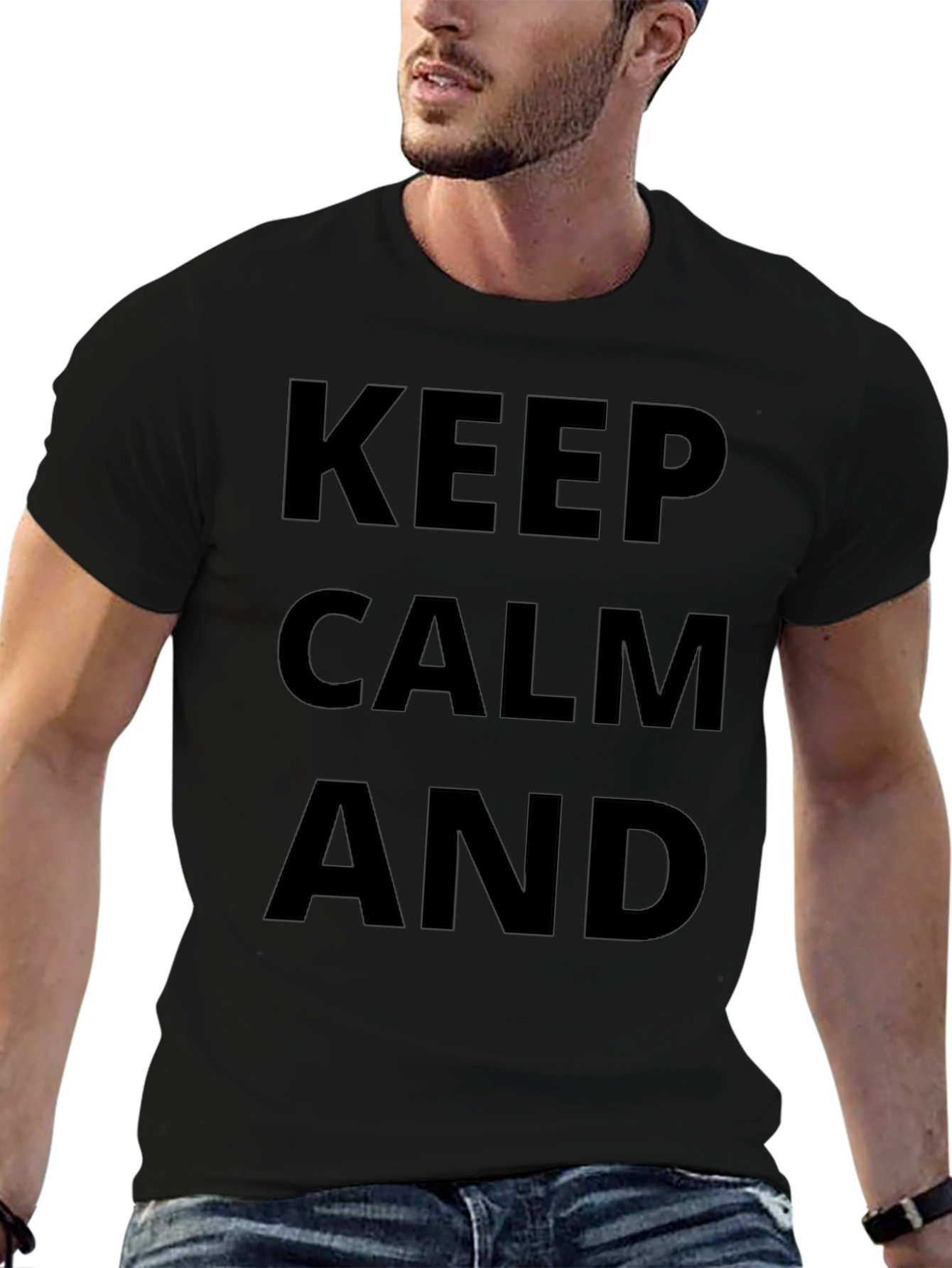 Keep Calm Graphic T-Shirt - Mens Black Tee
