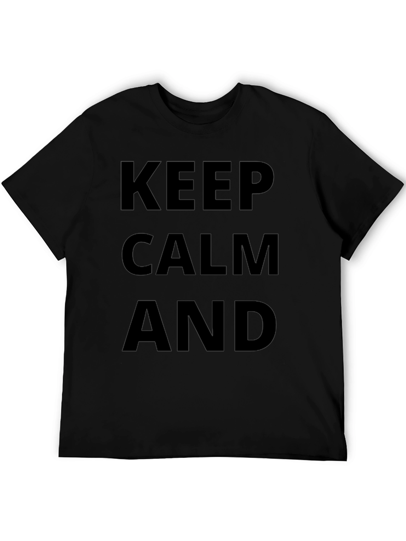 Keep Calm Graphic T-Shirt - Mens Black Tee
