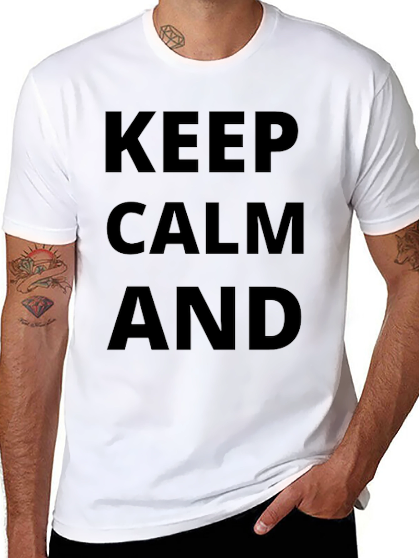 Keep Calm Graphic T-Shirt - Mens Black Tee