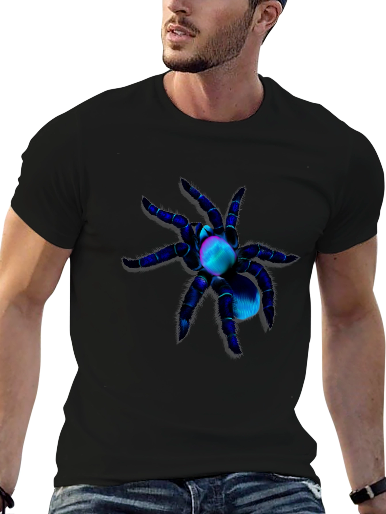 Spider Graphic Tee - Mens Black Short Sleeve