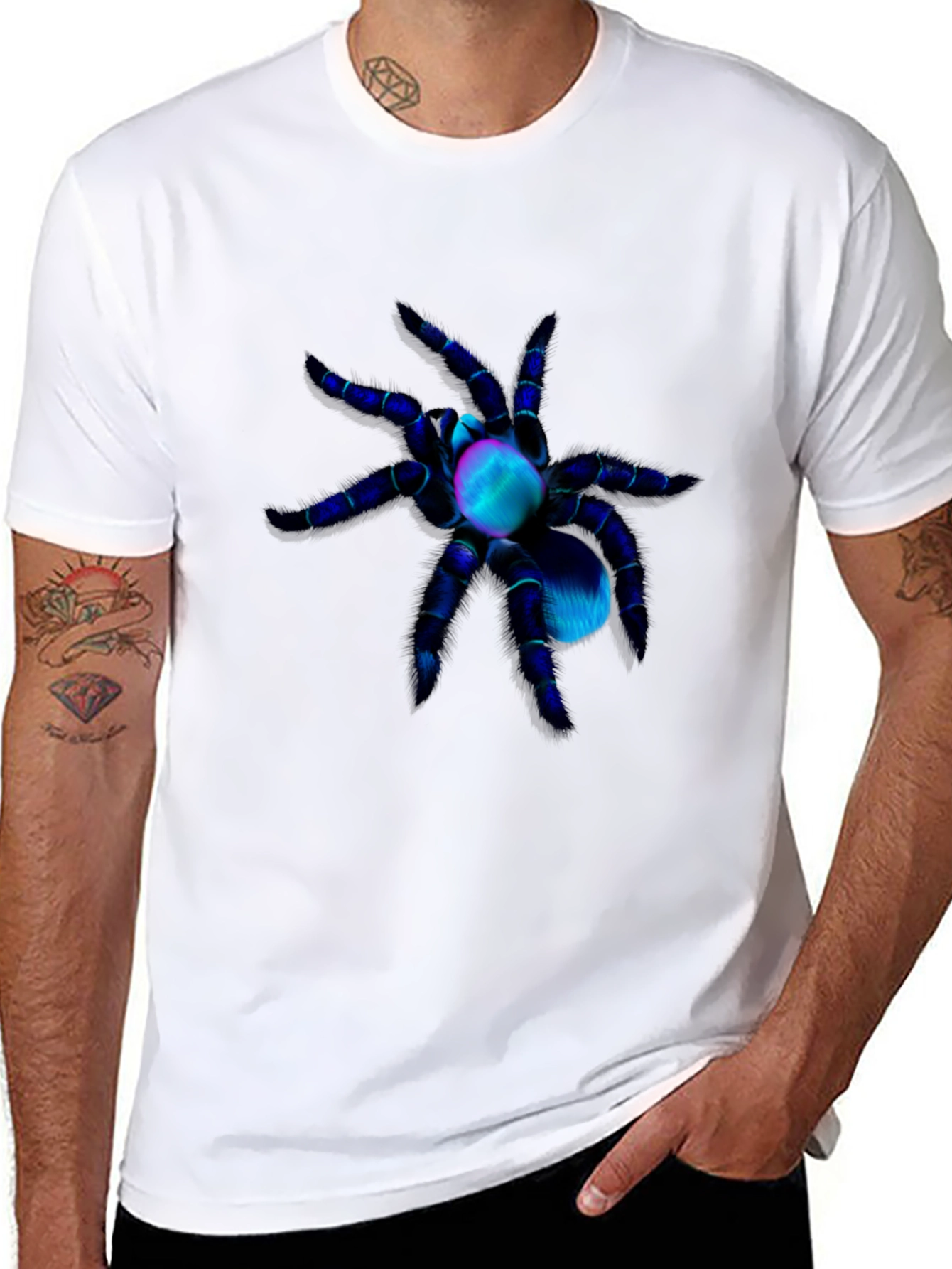Spider Graphic Tee - Mens Black Short Sleeve