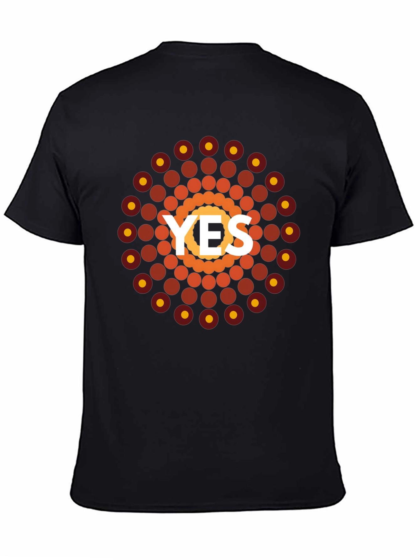 Geometric YES Graphic Tee - Black