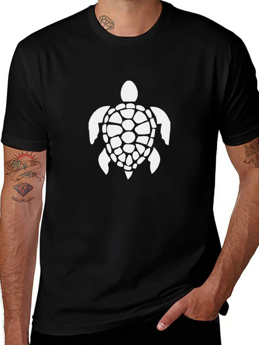 Sea Turtle Graphic Tee - Black Cotton T-Shirt