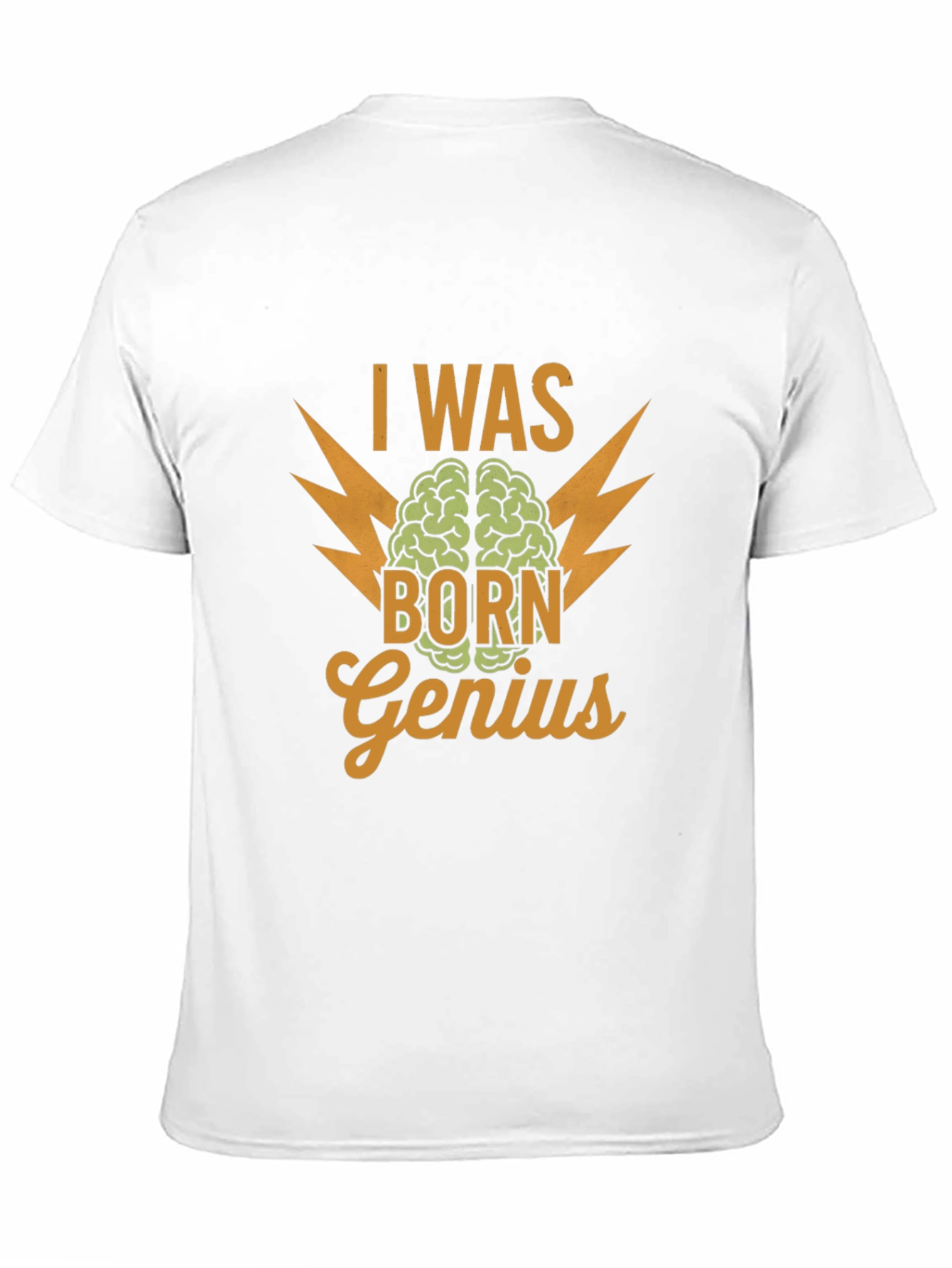 I Was Born Genius Black Graphic T-Shirt