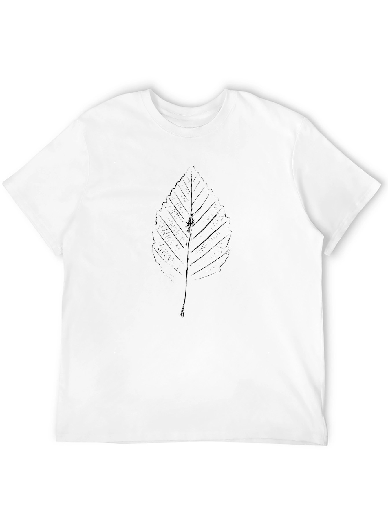 Mens Black Leaf Print T-Shirt