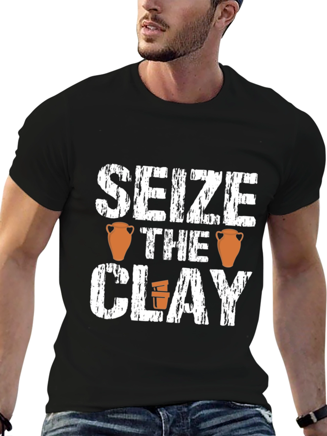 Seize the Clay Black T-Shirt Pottery Lover