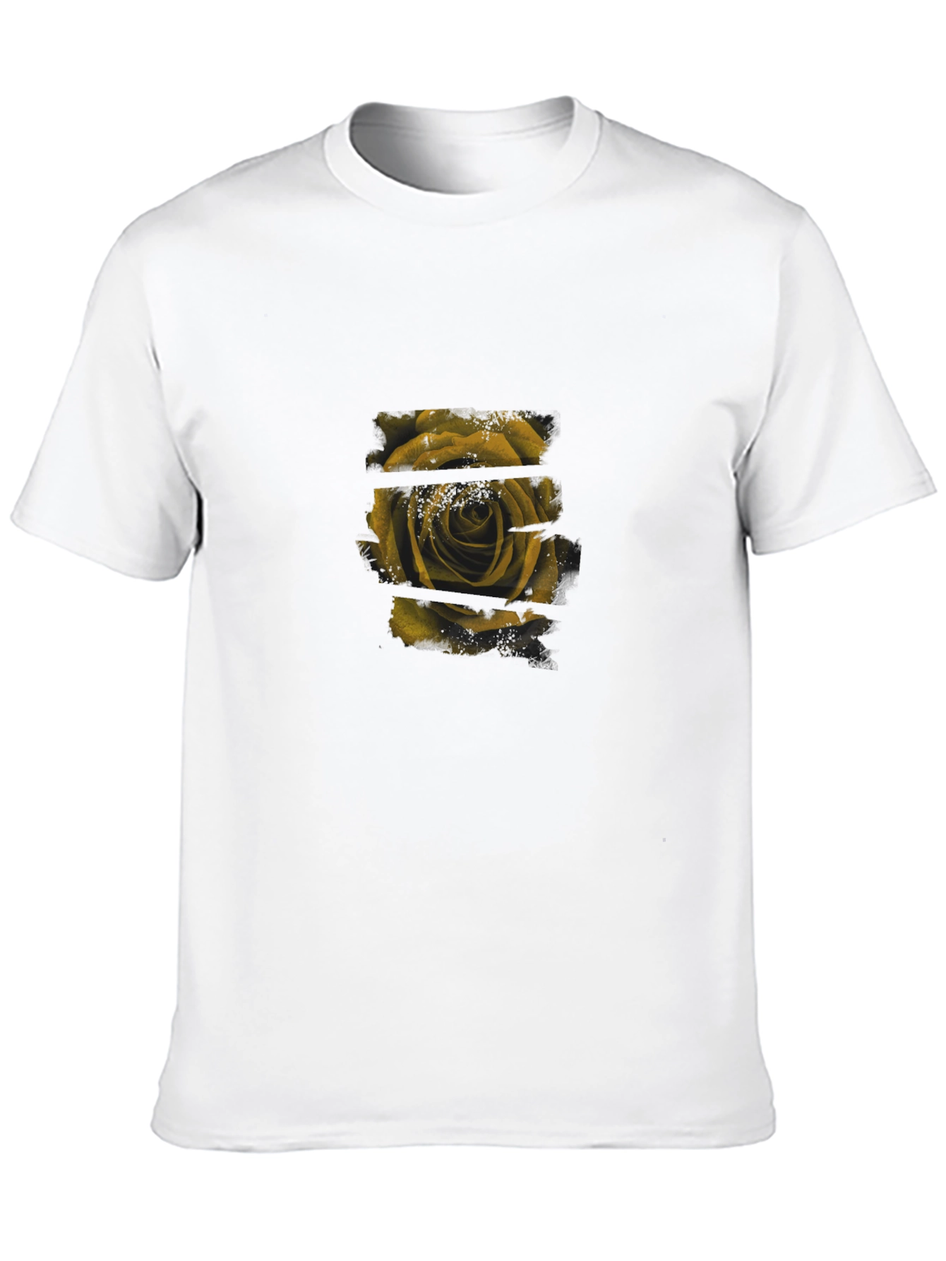 Stylish Black T-Shirt with Rose Graphic Print