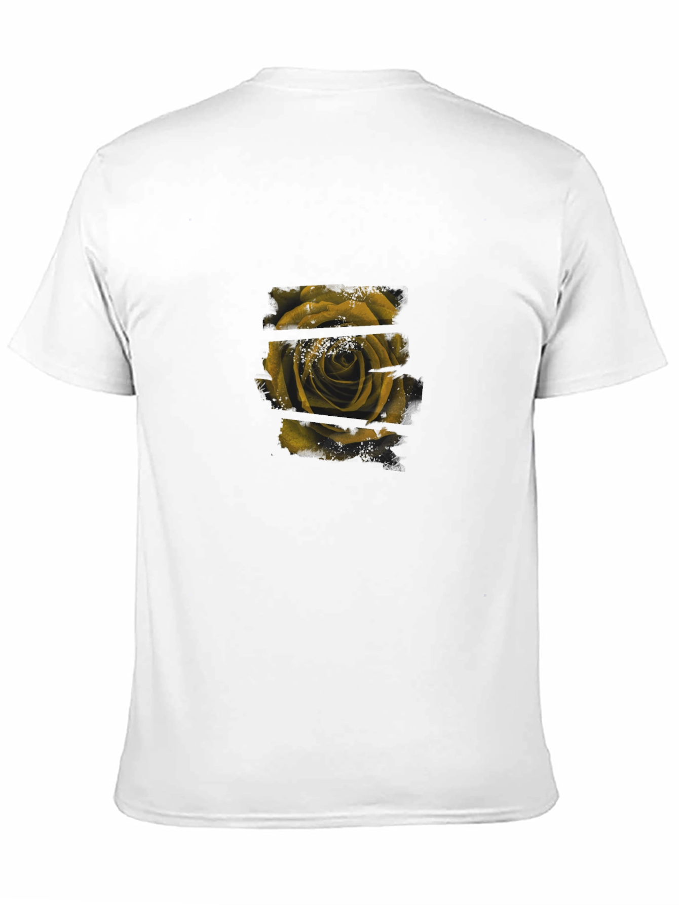 Stylish Black T-Shirt with Rose Graphic Print