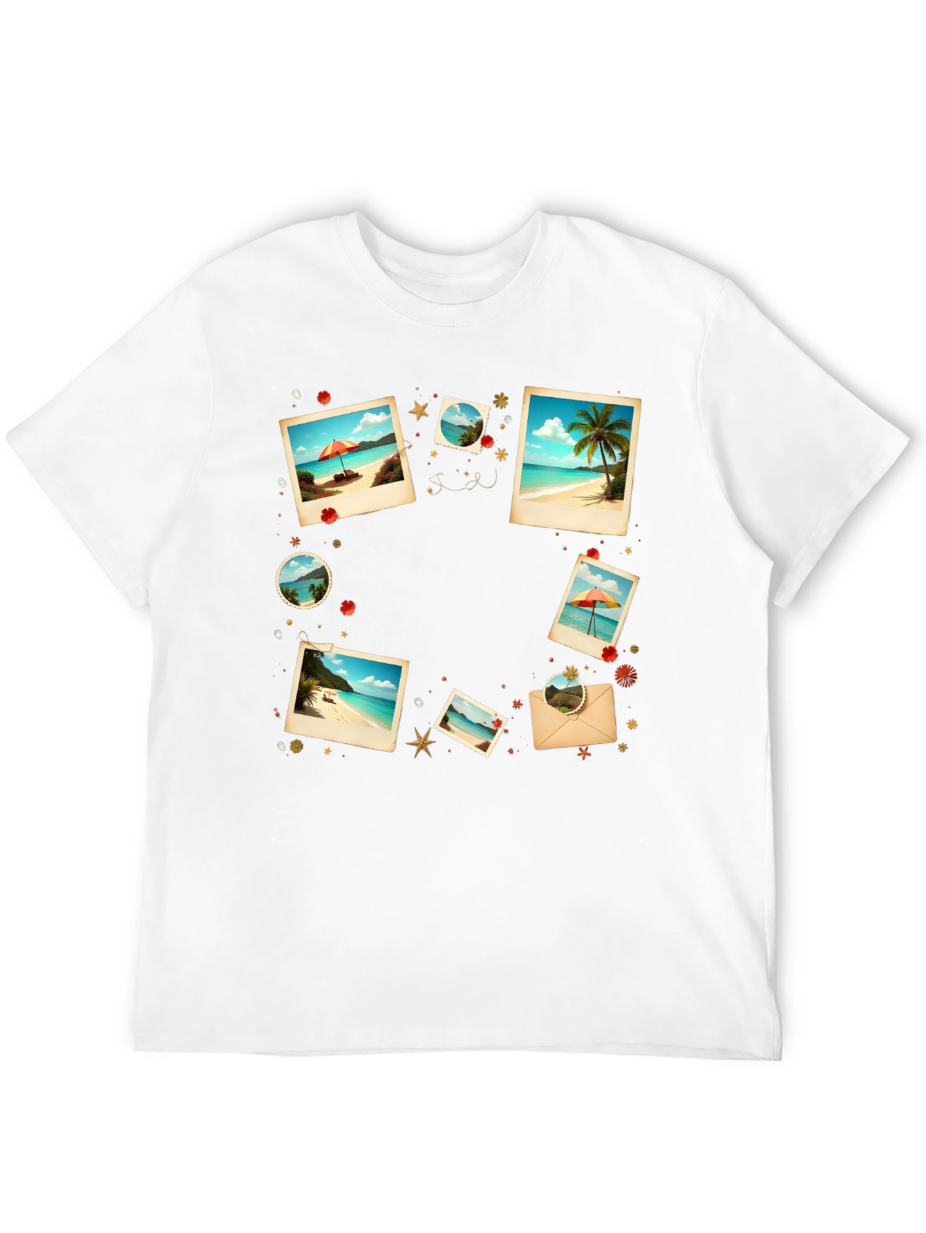 Tropical Photo Print Black T-Shirt