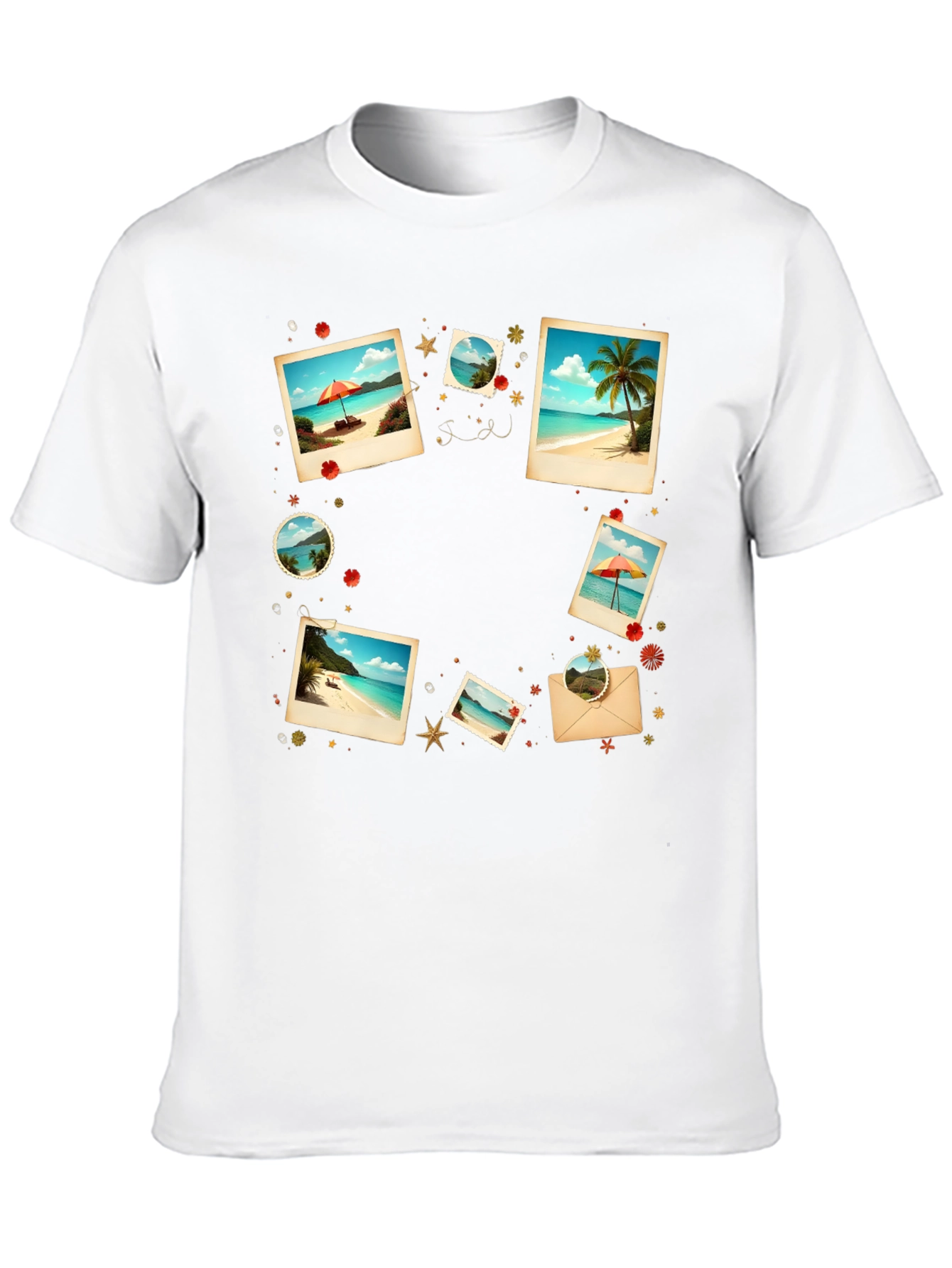 Tropical Photo Print Black T-Shirt