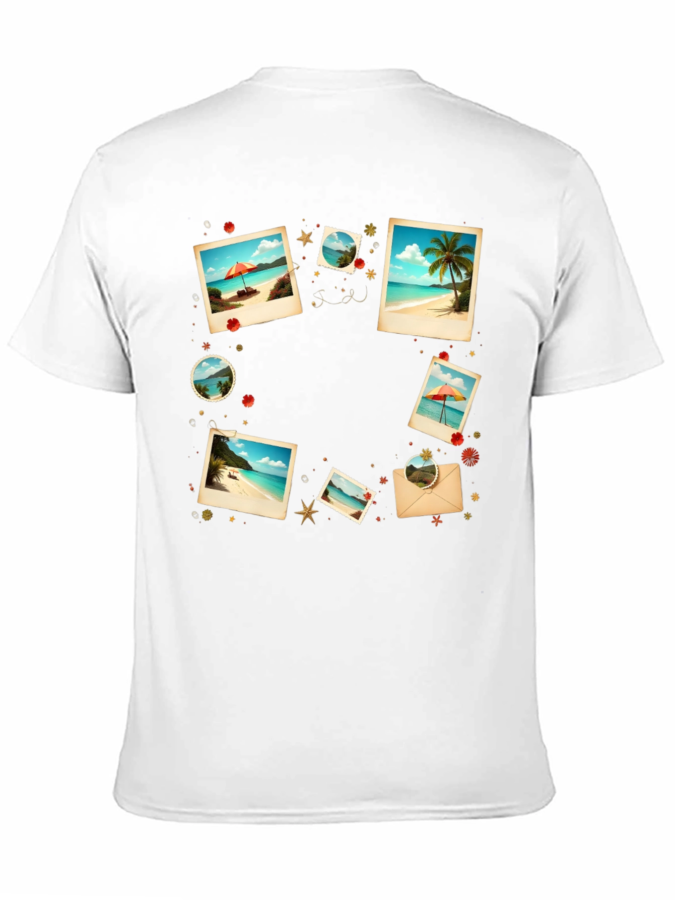 Tropical Photo Print Black T-Shirt