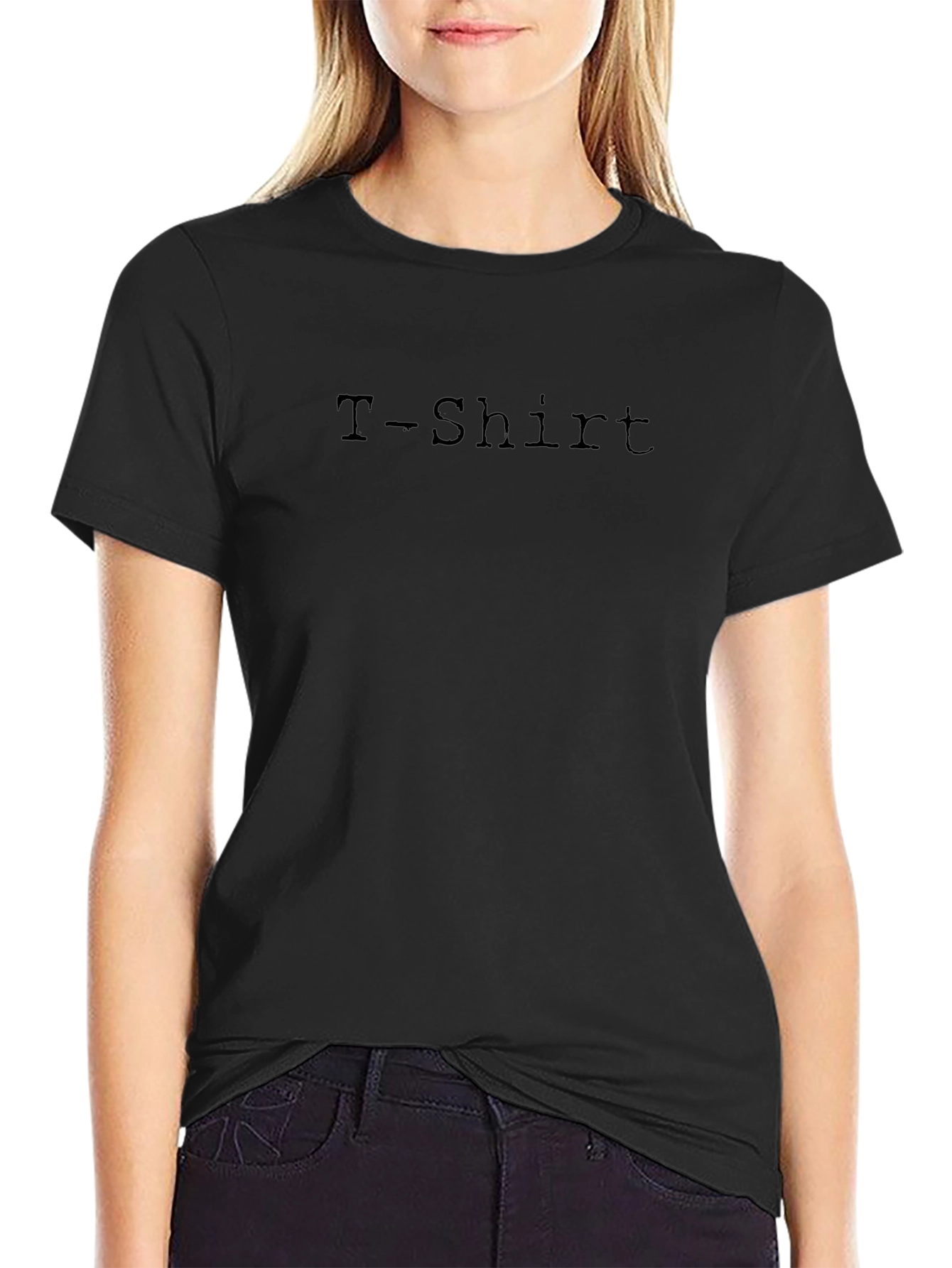 Minimalist T-Shirt Text Black Cotton Tee