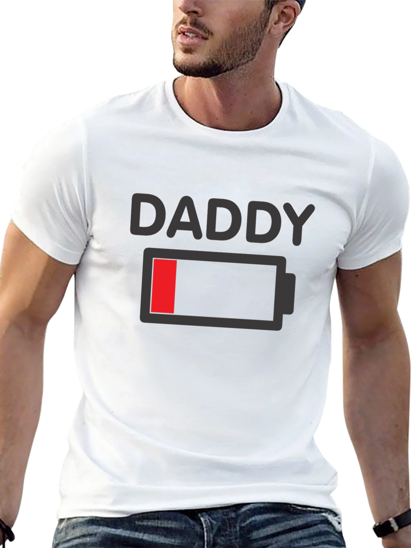Daddy Low Battery Funny T-Shirt