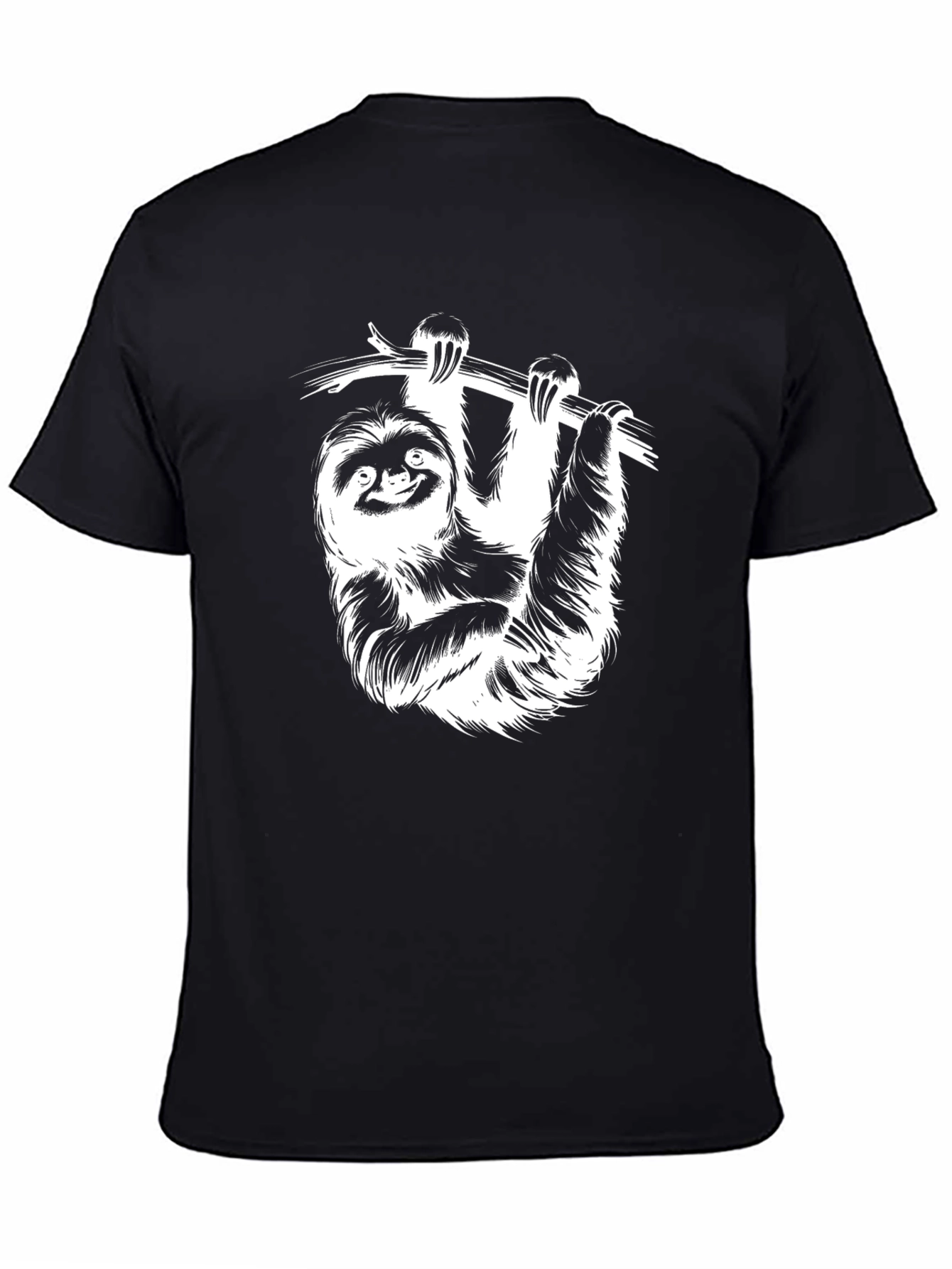 Sloth Graphic Tee - Black Cotton Blend