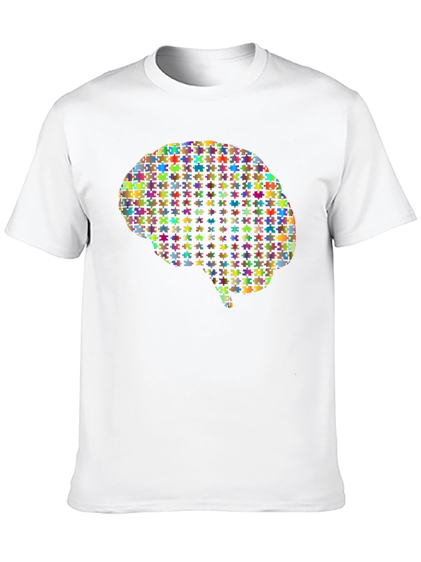 Brain Puzzle Piece Graphic Tee - Unisex Black T-Shirt
