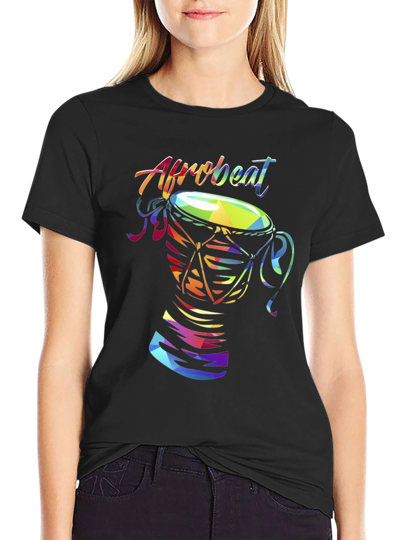 Afrobeat Drum Graphic Black T-Shirt