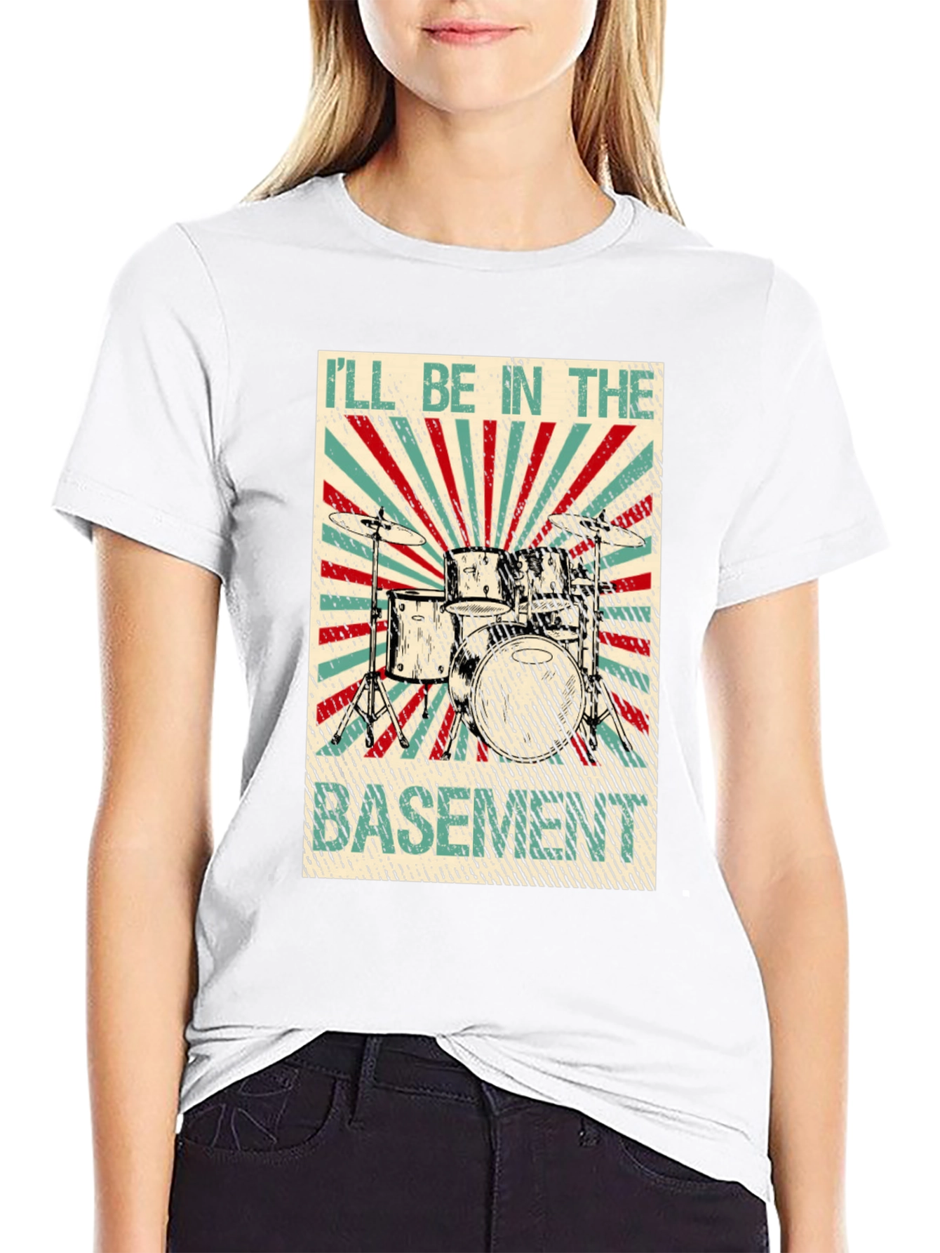 Ill Be In The Basement Drum Set T-Shirt