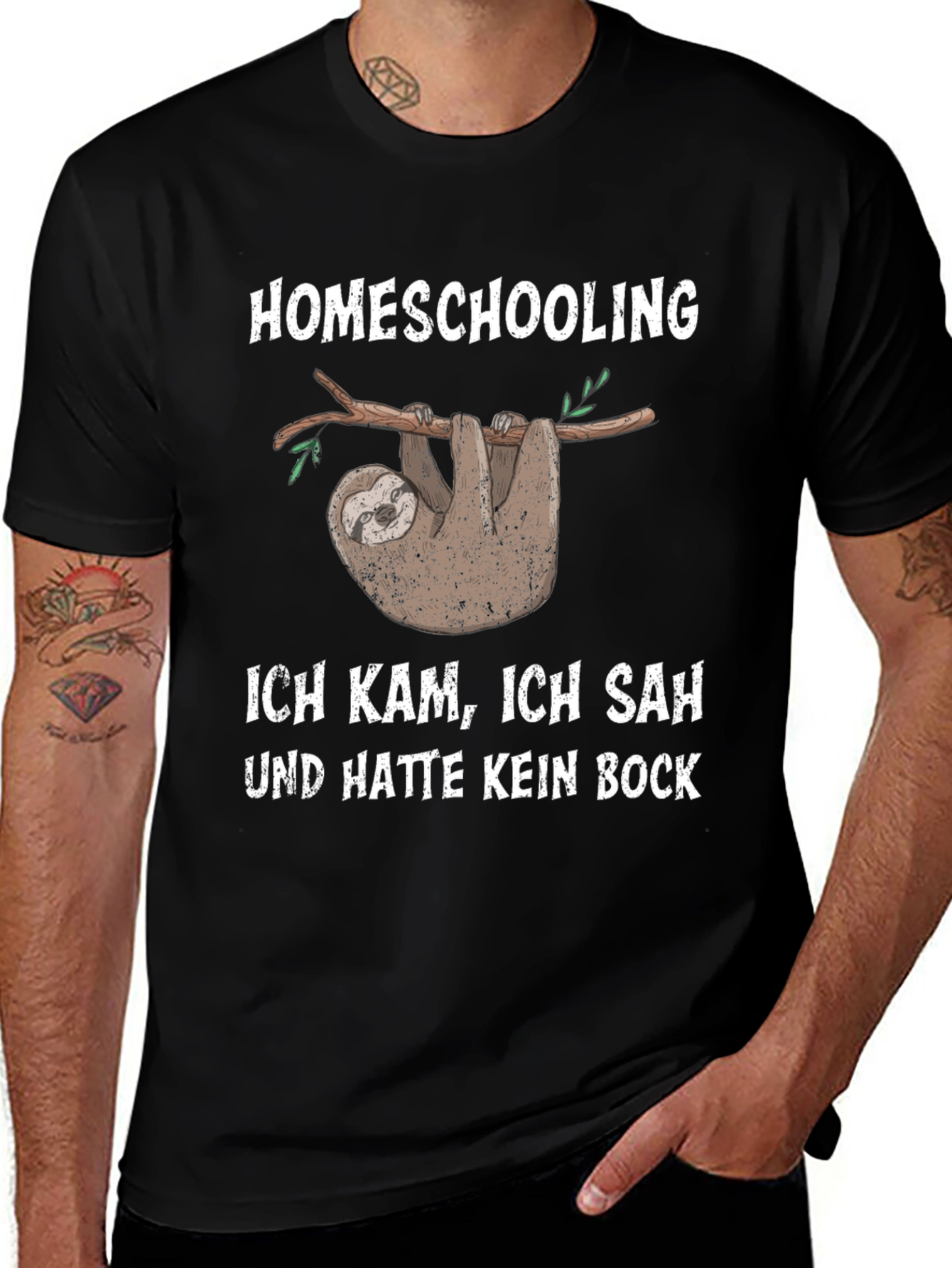 Homeschooling Sloth T-Shirt: I Came I Saw No Motivation