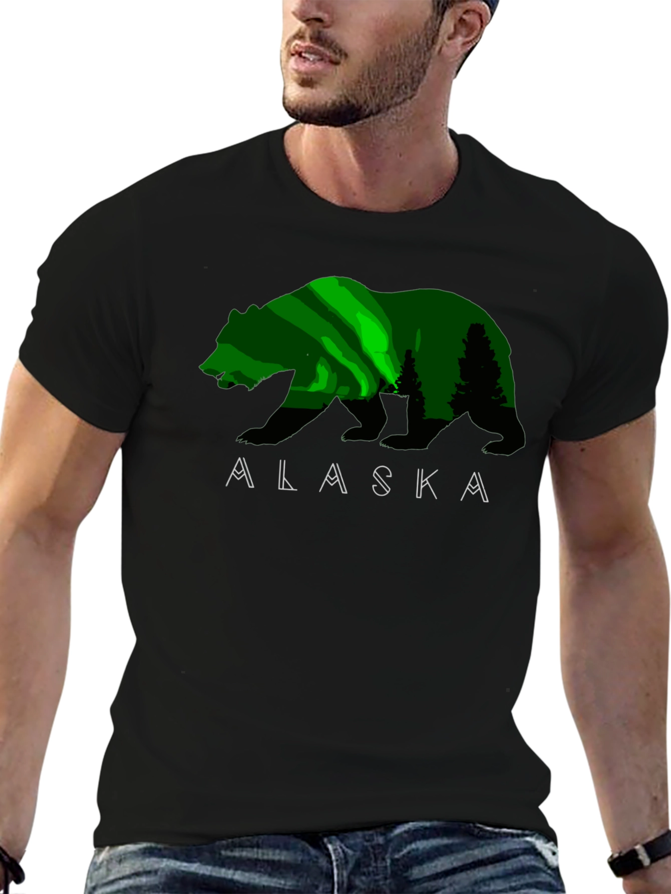 Alaska Bear Graphic Print T-Shirt