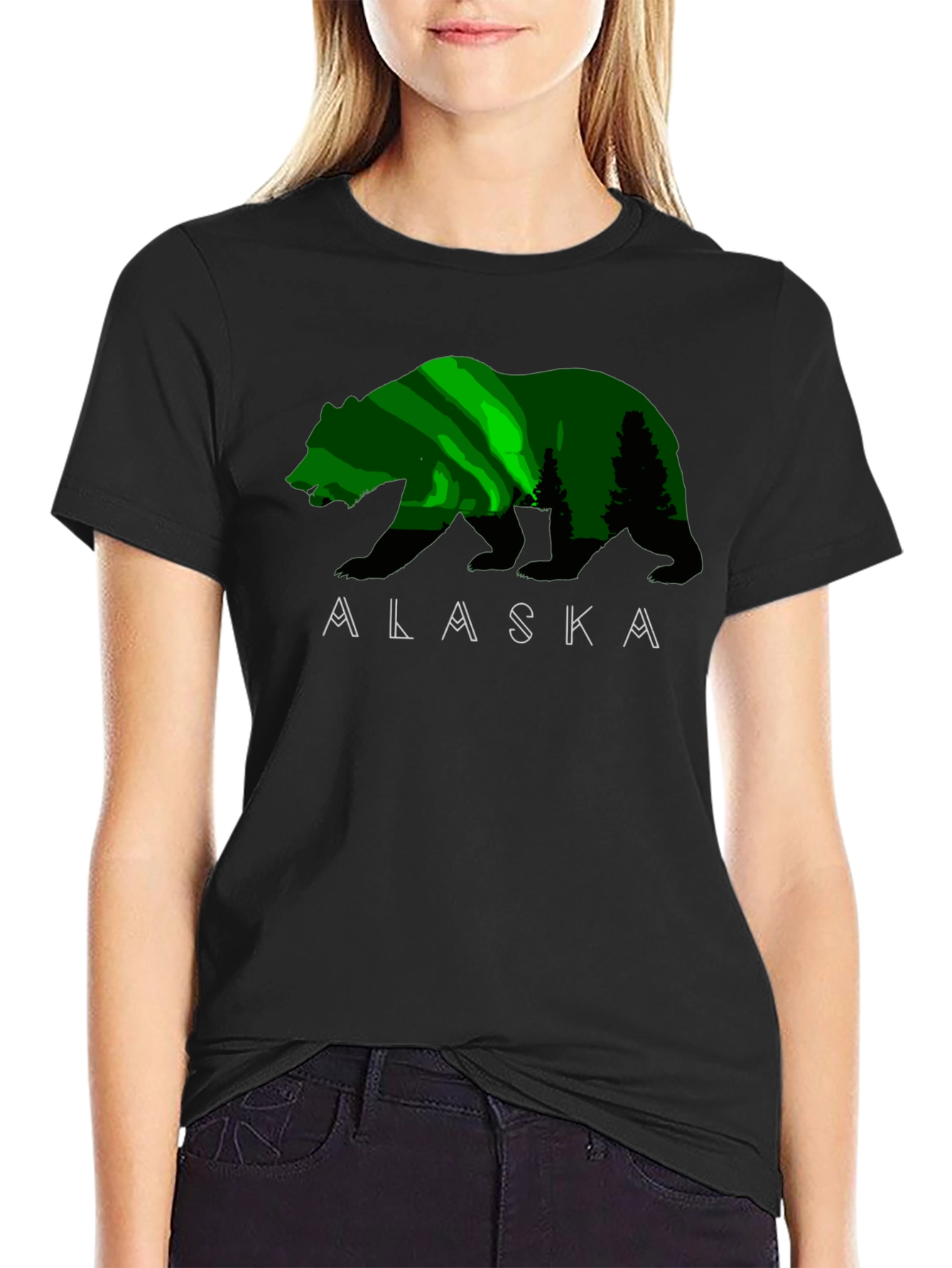 Alaska Bear Graphic Print T-Shirt