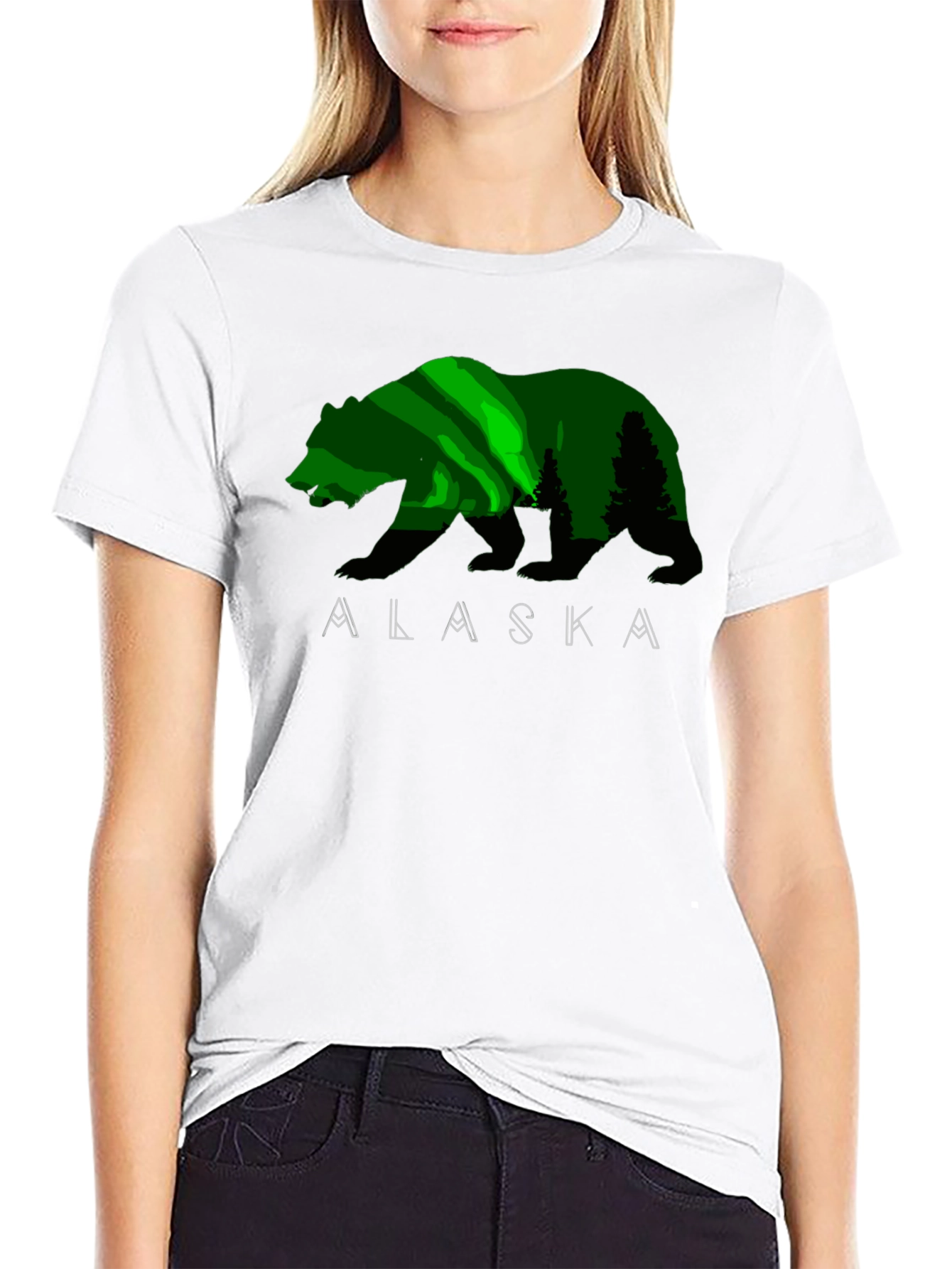 Alaska Bear Graphic Print T-Shirt