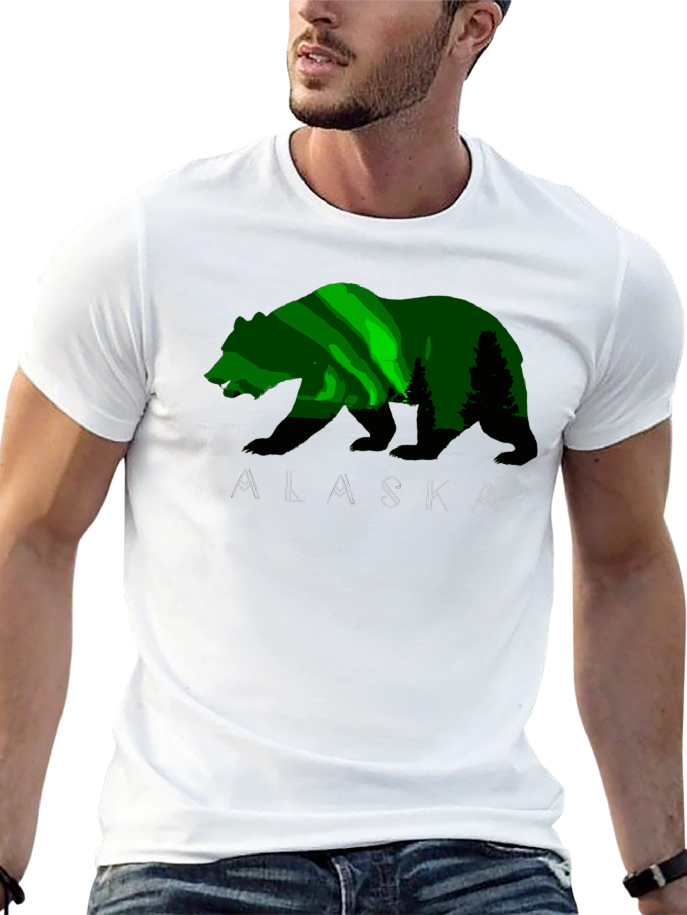 Alaska Bear Graphic Print T-Shirt