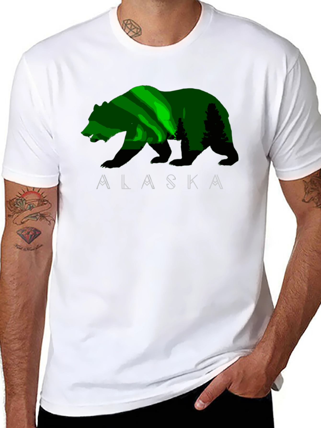 Alaska Bear Graphic Print T-Shirt