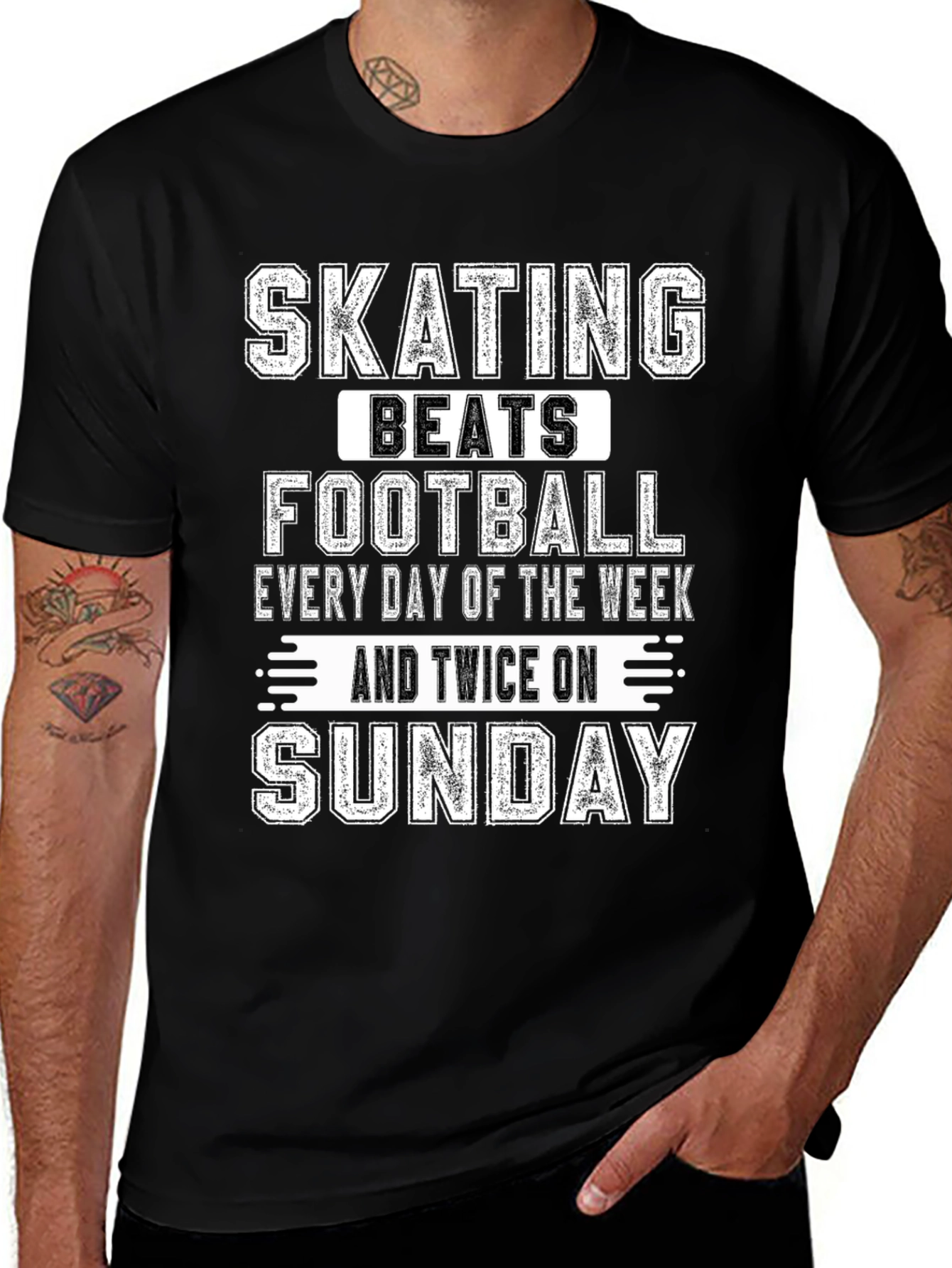 Skating Beats Football T-Shirt