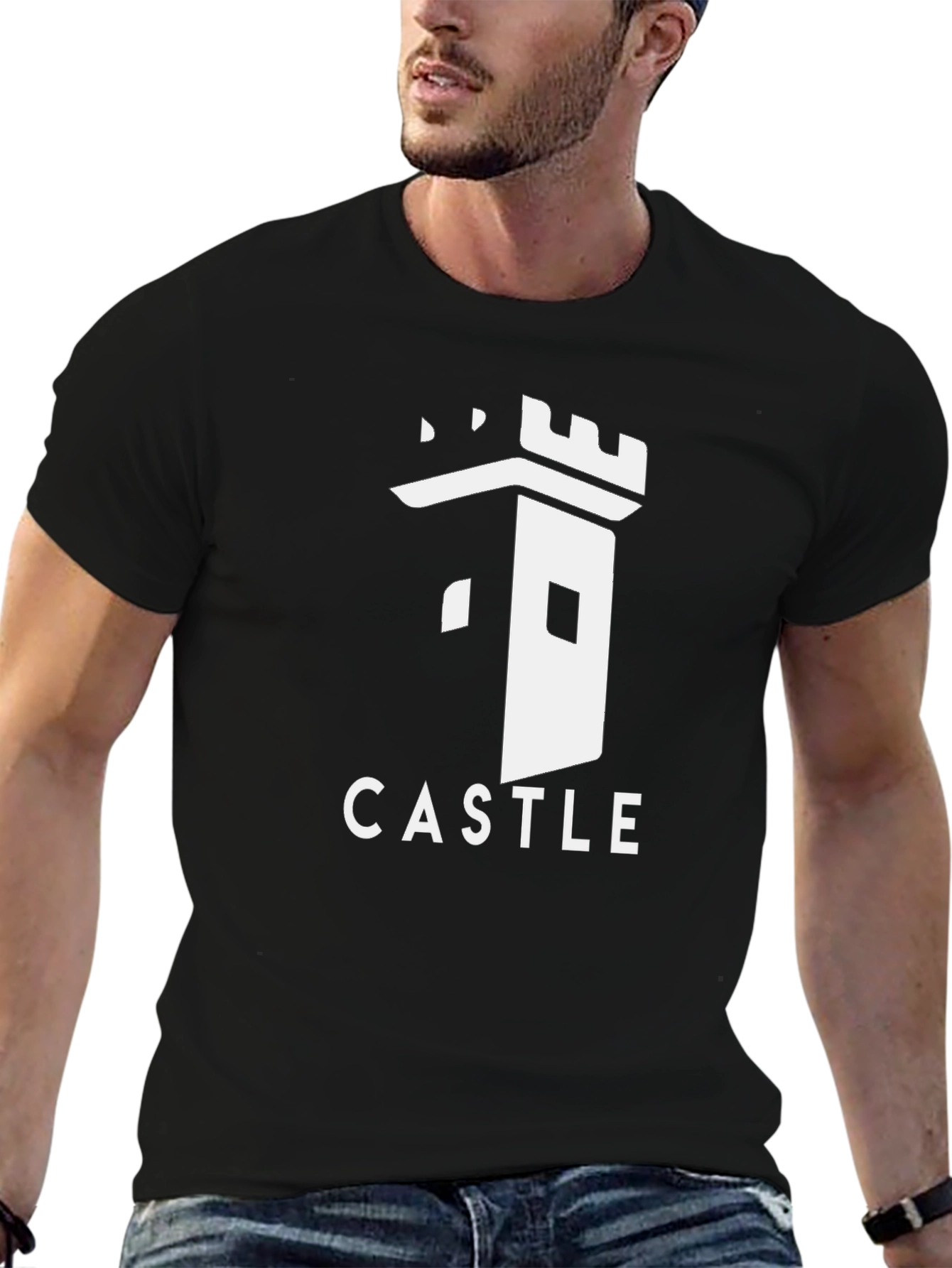 Castle Graphic T-Shirt - Black Cotton Tee