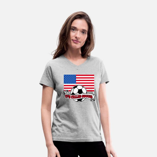 Itis Called Soccer With American Flag And Soccer