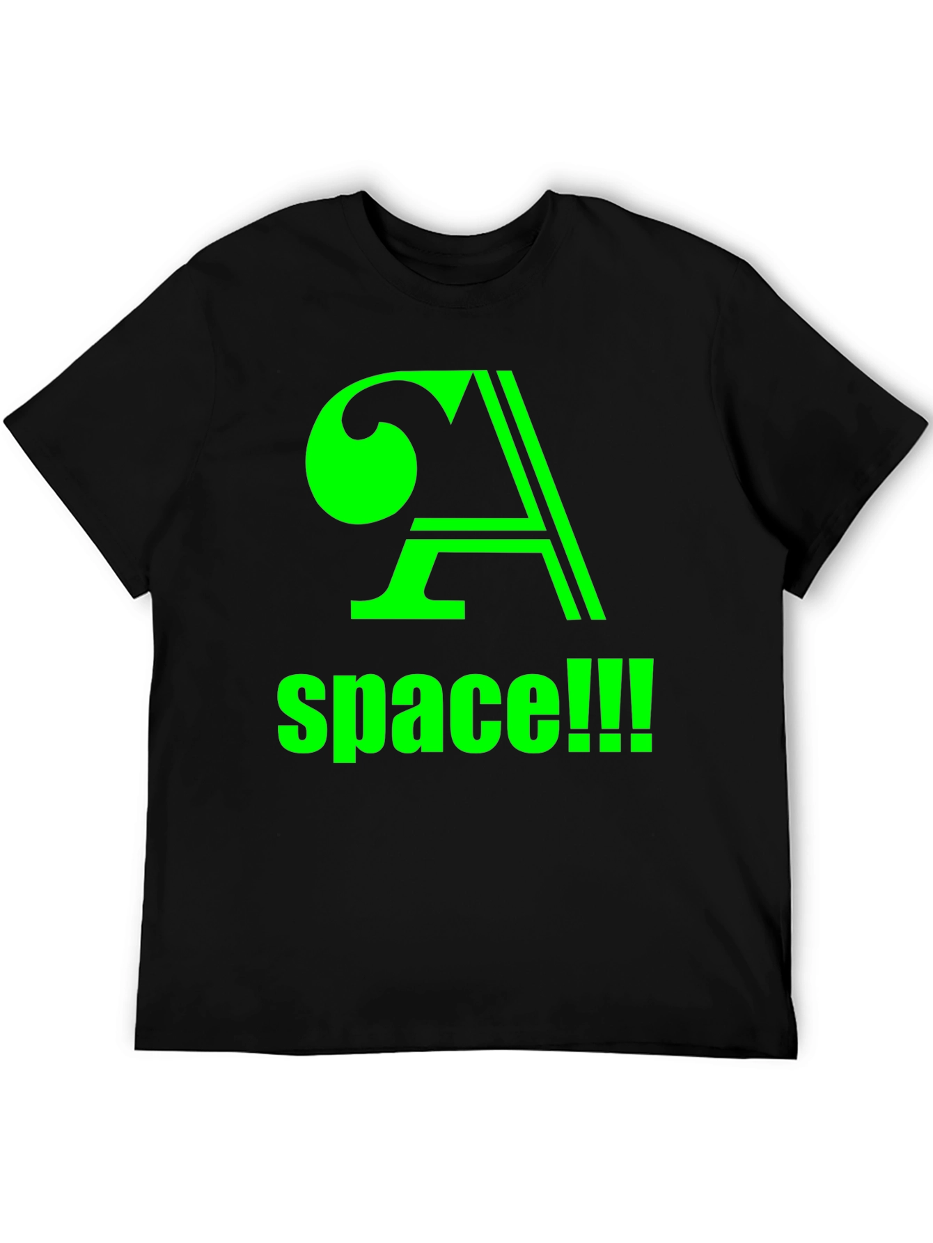 Space! Black T-Shirt with Green Graphic