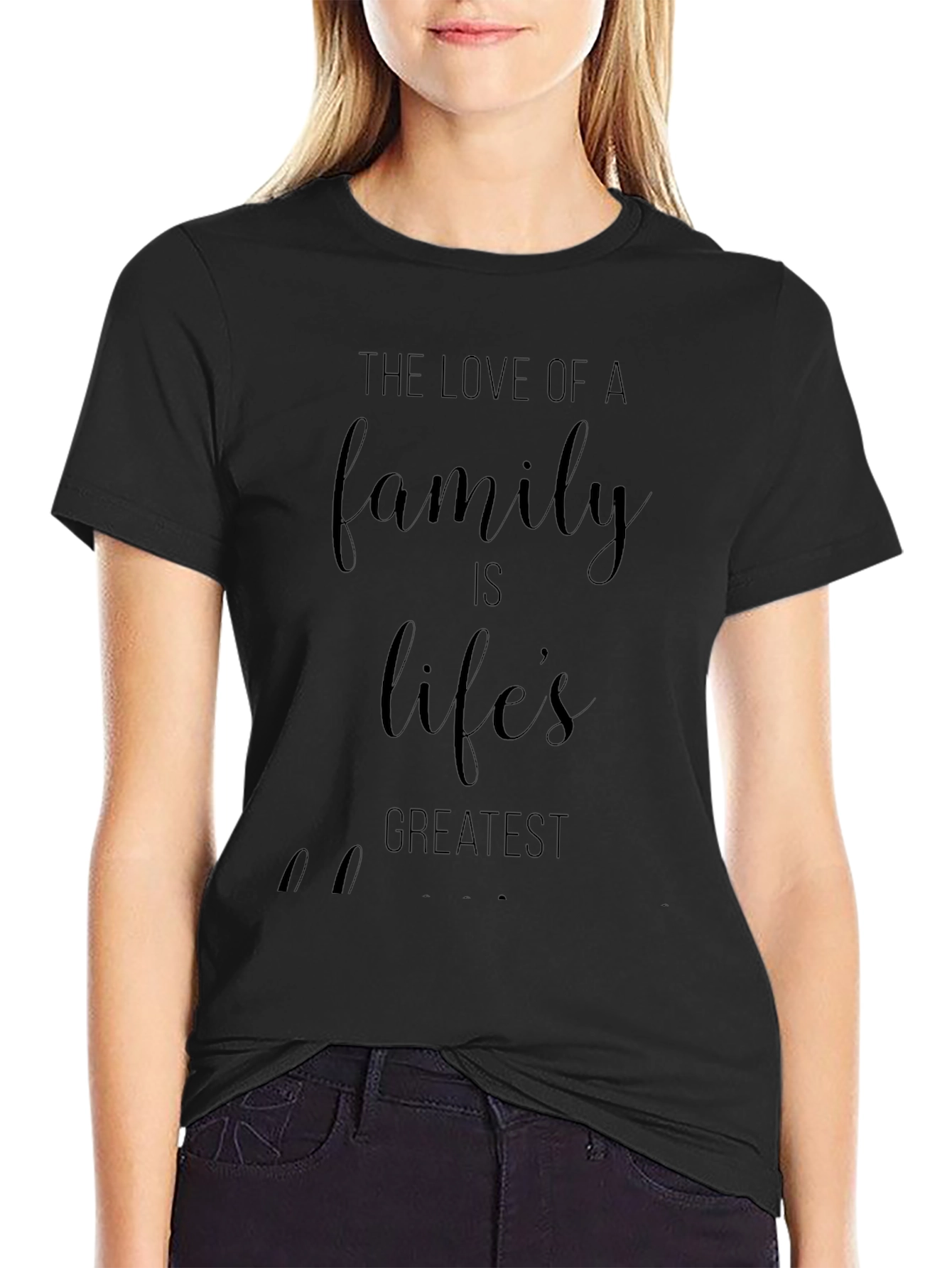 Love of Family Black Graphic Tee
