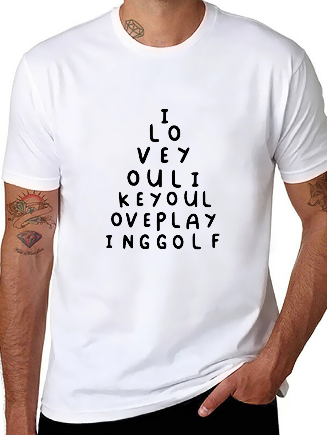 I Love You Like Over Playing Golf Black T-Shirt