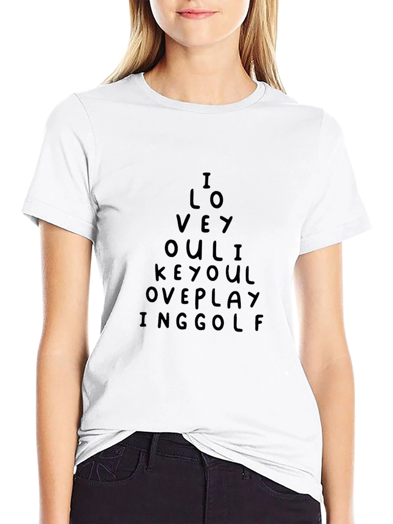 I Love You Like Over Playing Golf Black T-Shirt